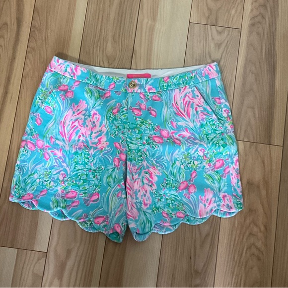 Lilly Pulitzer Pants - NWOT Lilly Pulitzer Darci Knit Amalfi Blue Best Fishes Shorts. 7 inch inseam.